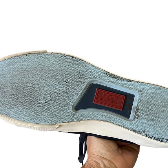 Converse “Jack Purcell” men’s black leather special drop in deep navy size 9.5 - Picture 7 of 8